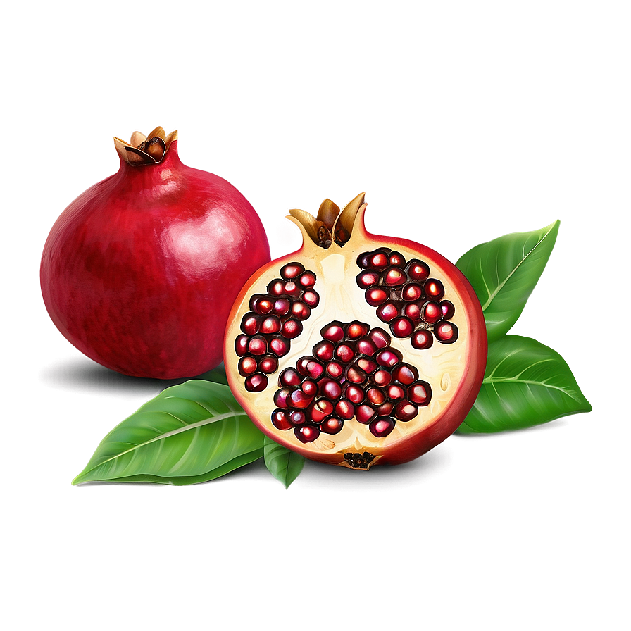 Pomegranate With Leaf Png 05242024