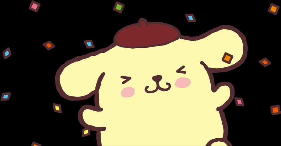 Pompompurin Confetti Background