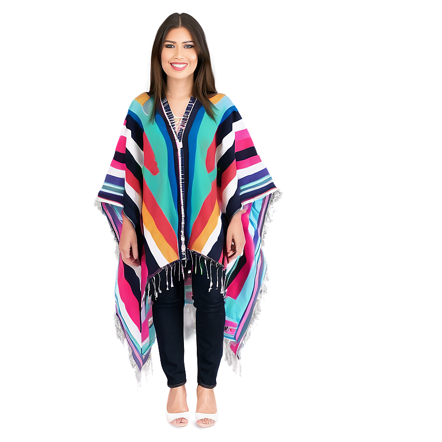 Poncho In Bold Prints Png 06272024