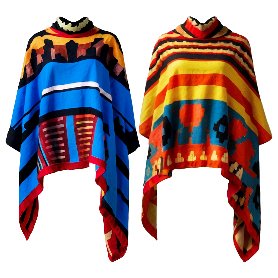 Poncho In Bold Prints Png 06272024