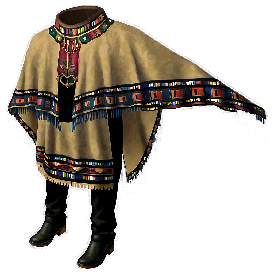 Poncho With Belt Png 93