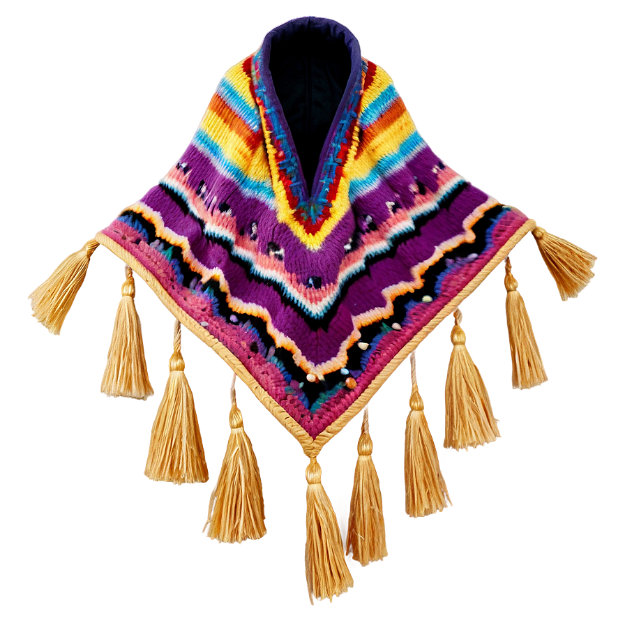 Poncho With Tassels Png 7