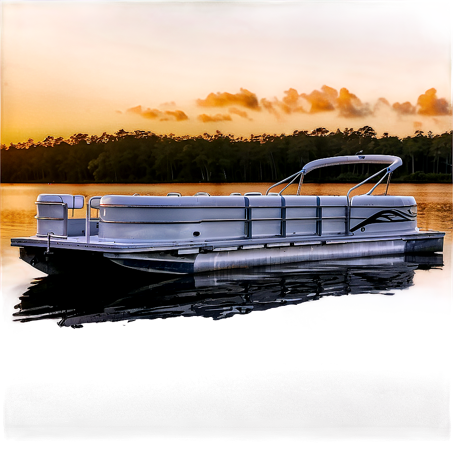 Pontoon Boat At Golden Hour Png 79