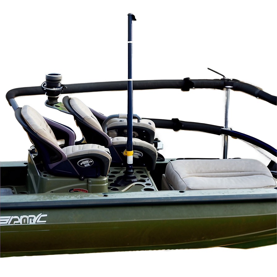 Pontoon Boat With Fishing Rod Holders Png 06292024