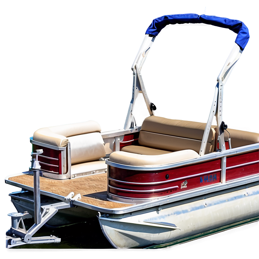 Pontoon Boat With Fishing Rod Holders Png 82