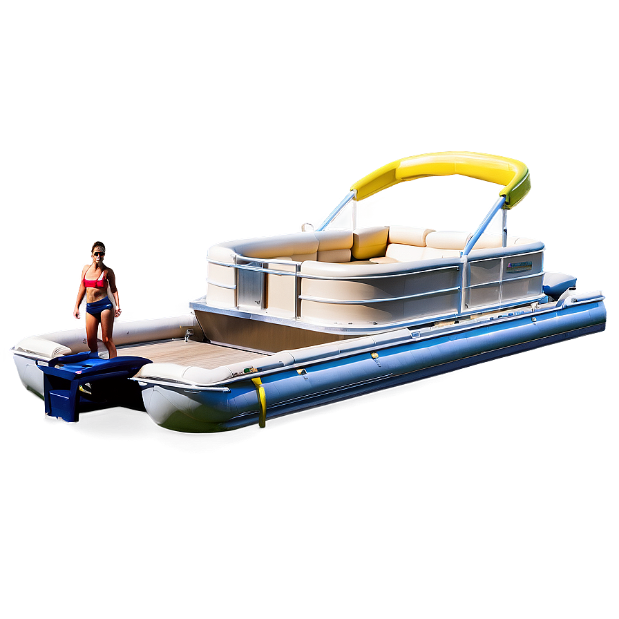 Pontoon Boat With Water Slide Png Vpp