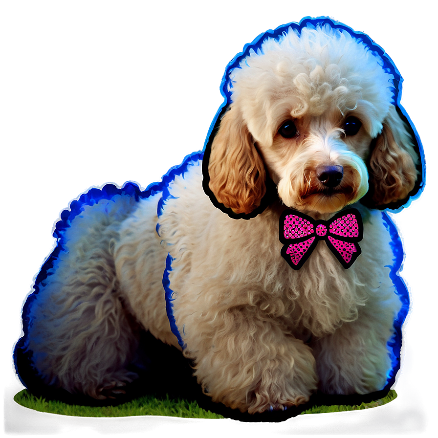 Poodle With Bow Design Png 06112024