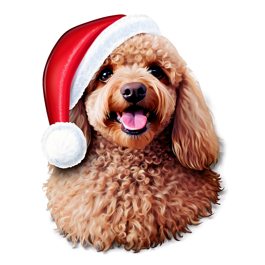 Poodle With Santa Hat Png Tgn