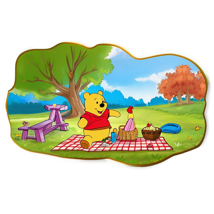 Pooh And Friends Picnic Scene Png 75