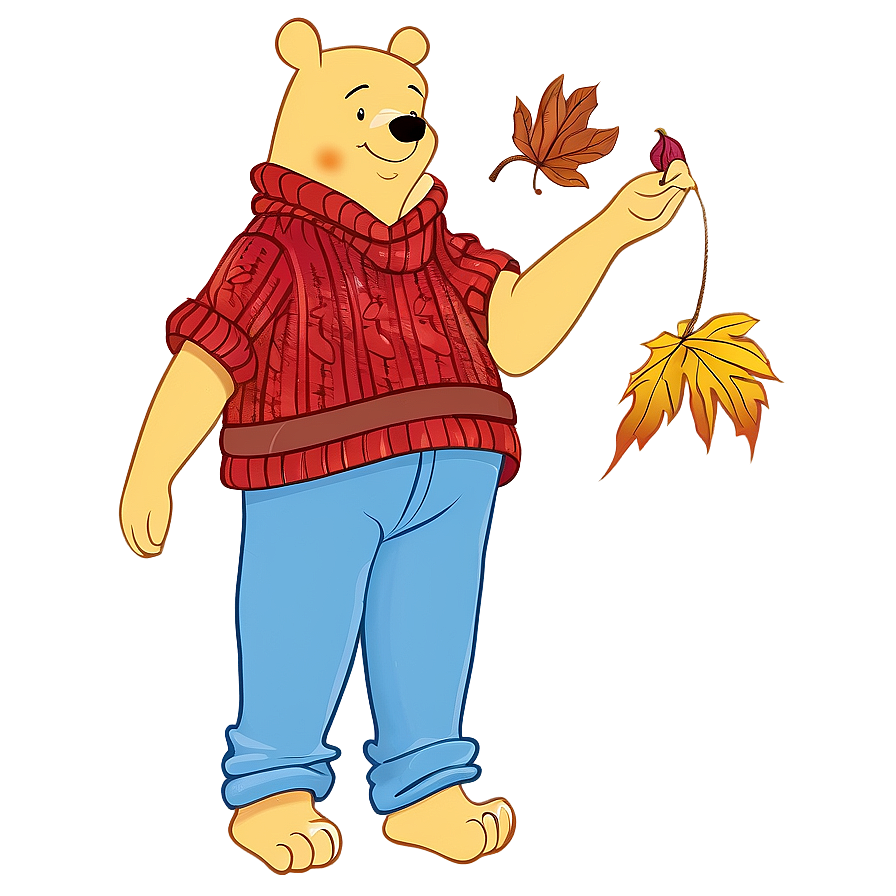 Pooh Bear In Autumn Png 06202024