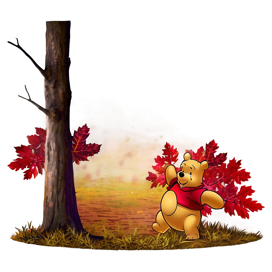 Pooh Bear In Autumn Png Iwh