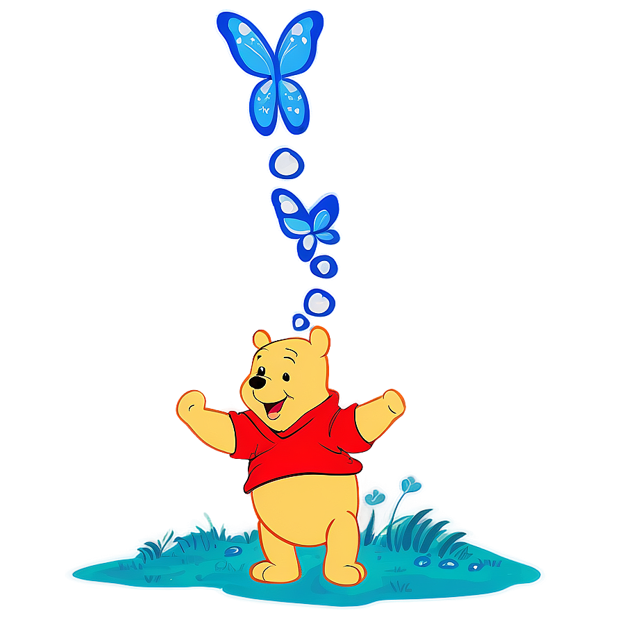 Pooh Bear With Butterfly Png Osj32