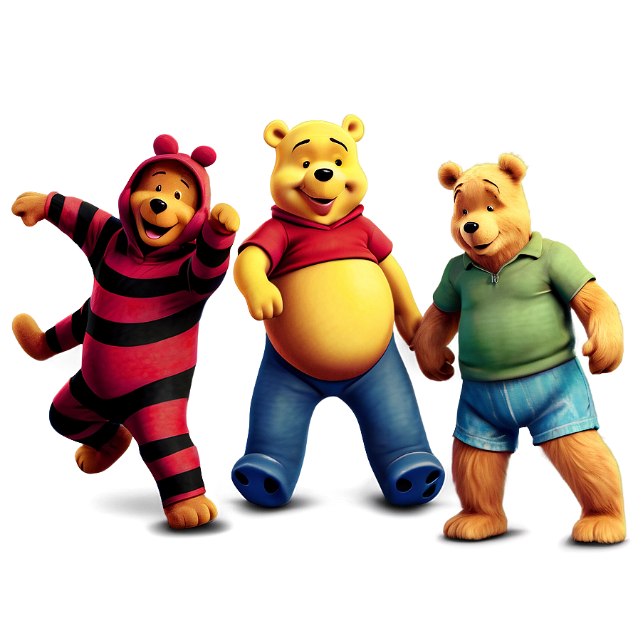 Pooh Bear With Friends Png Mad