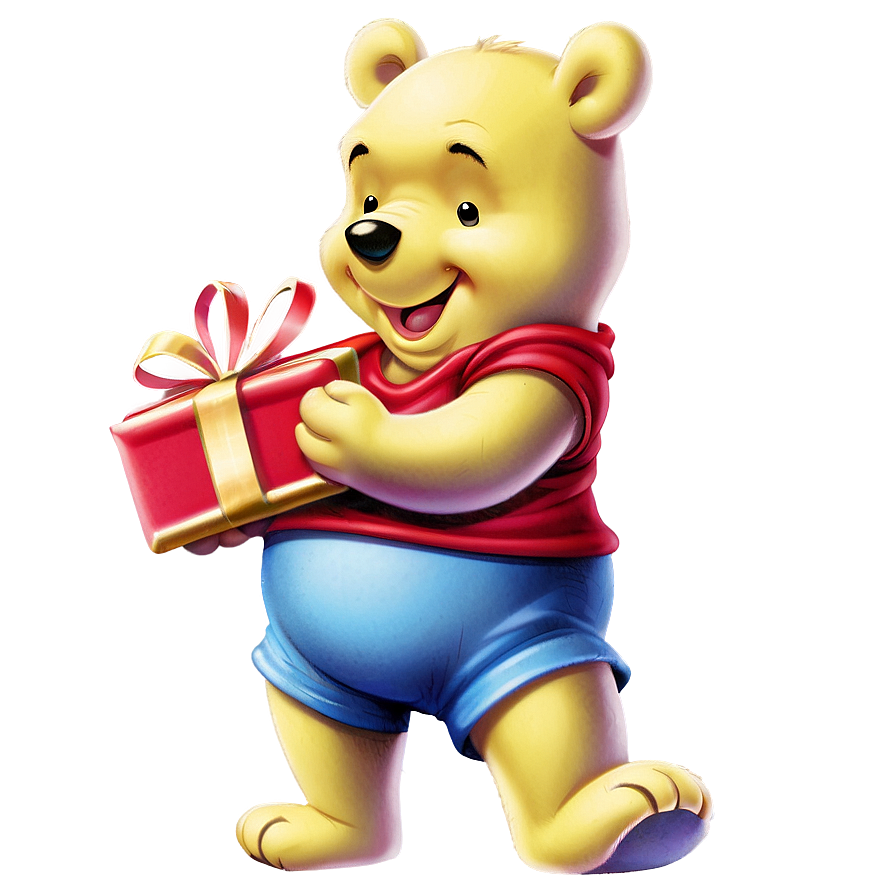 Pooh Bear With Gift Png 06202024