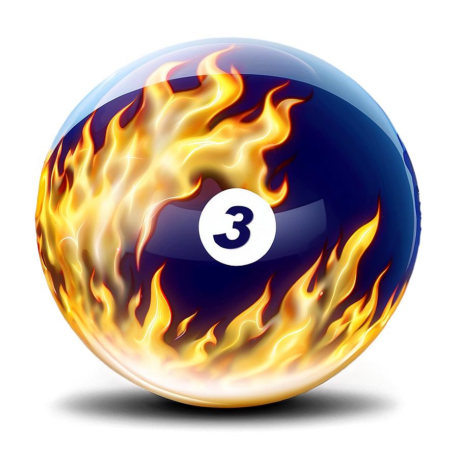 Pool Ball With Flames Png 97