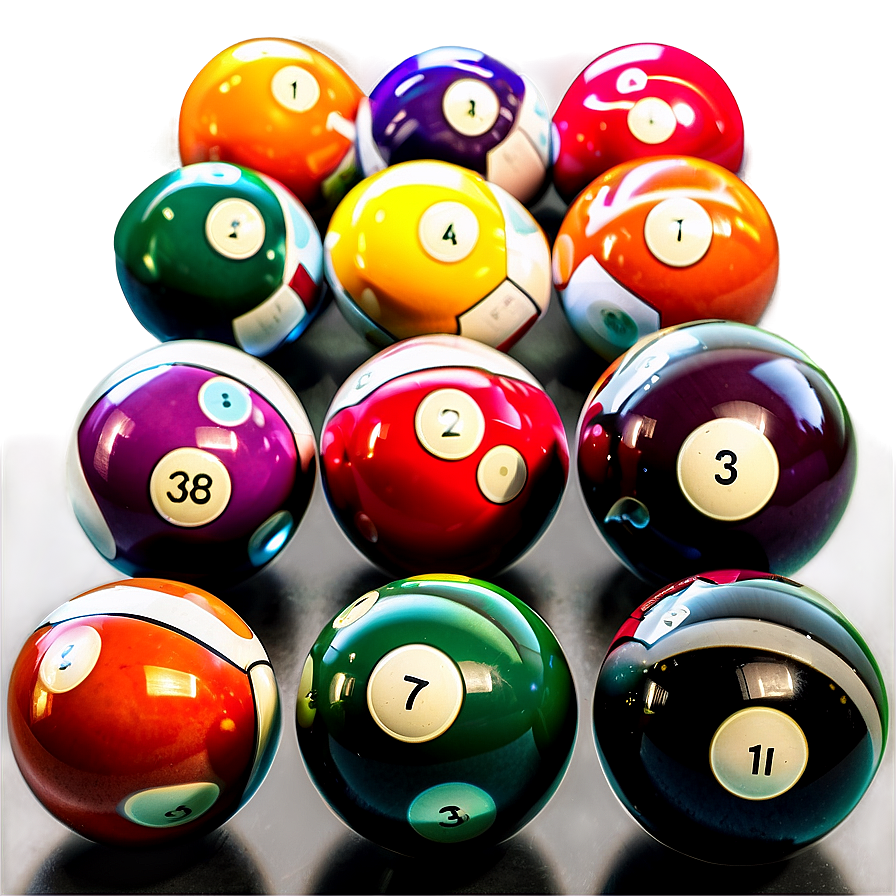 Pool Balls Design Png 7