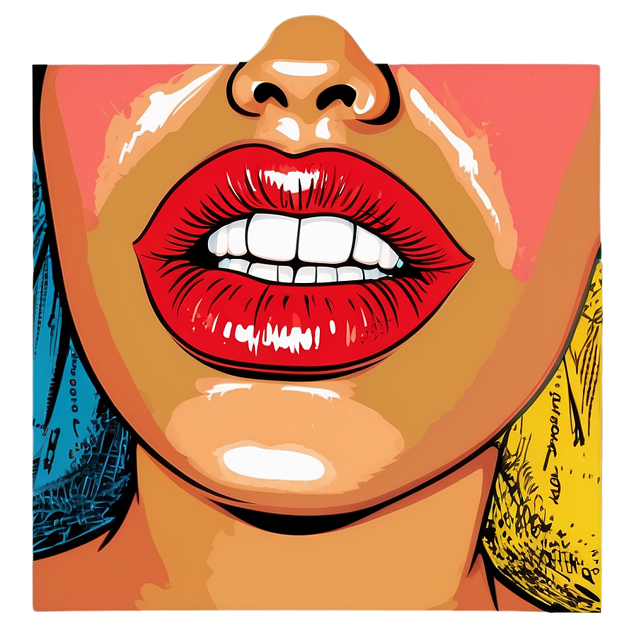 Pop Art Kissy Lips Png 53