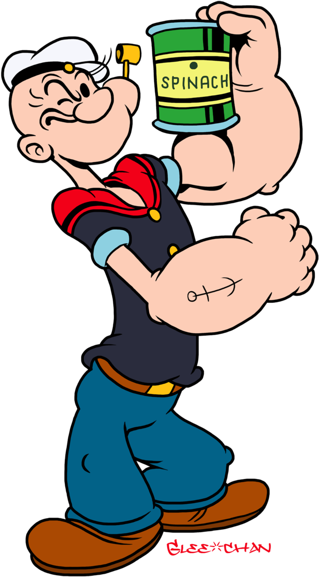 Popeye Holding Spinach Can