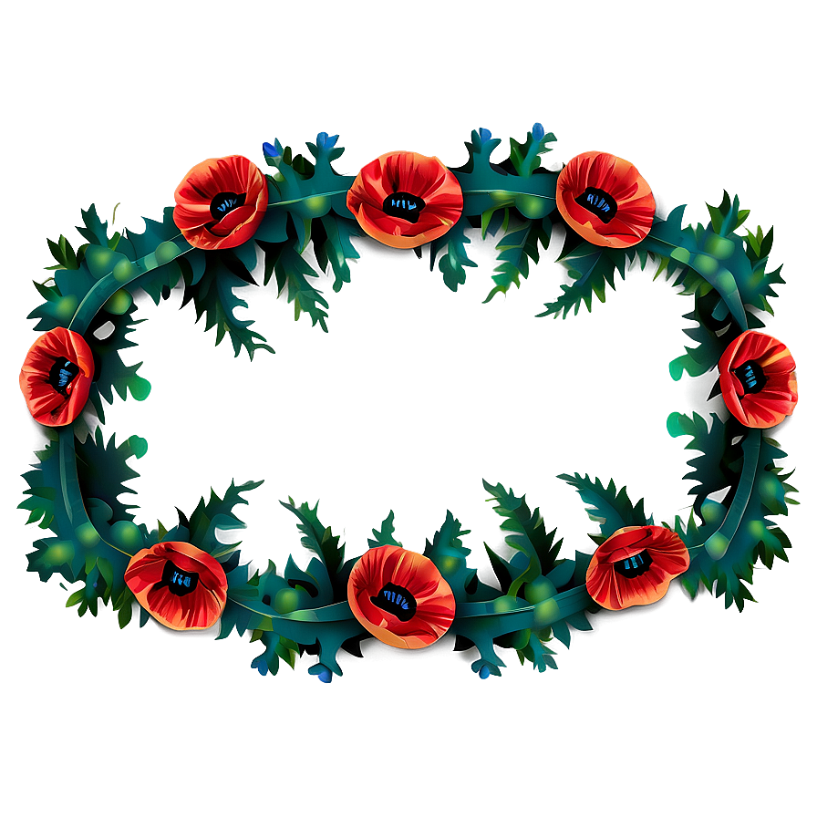 Poppy Festive Garland Png Kuk