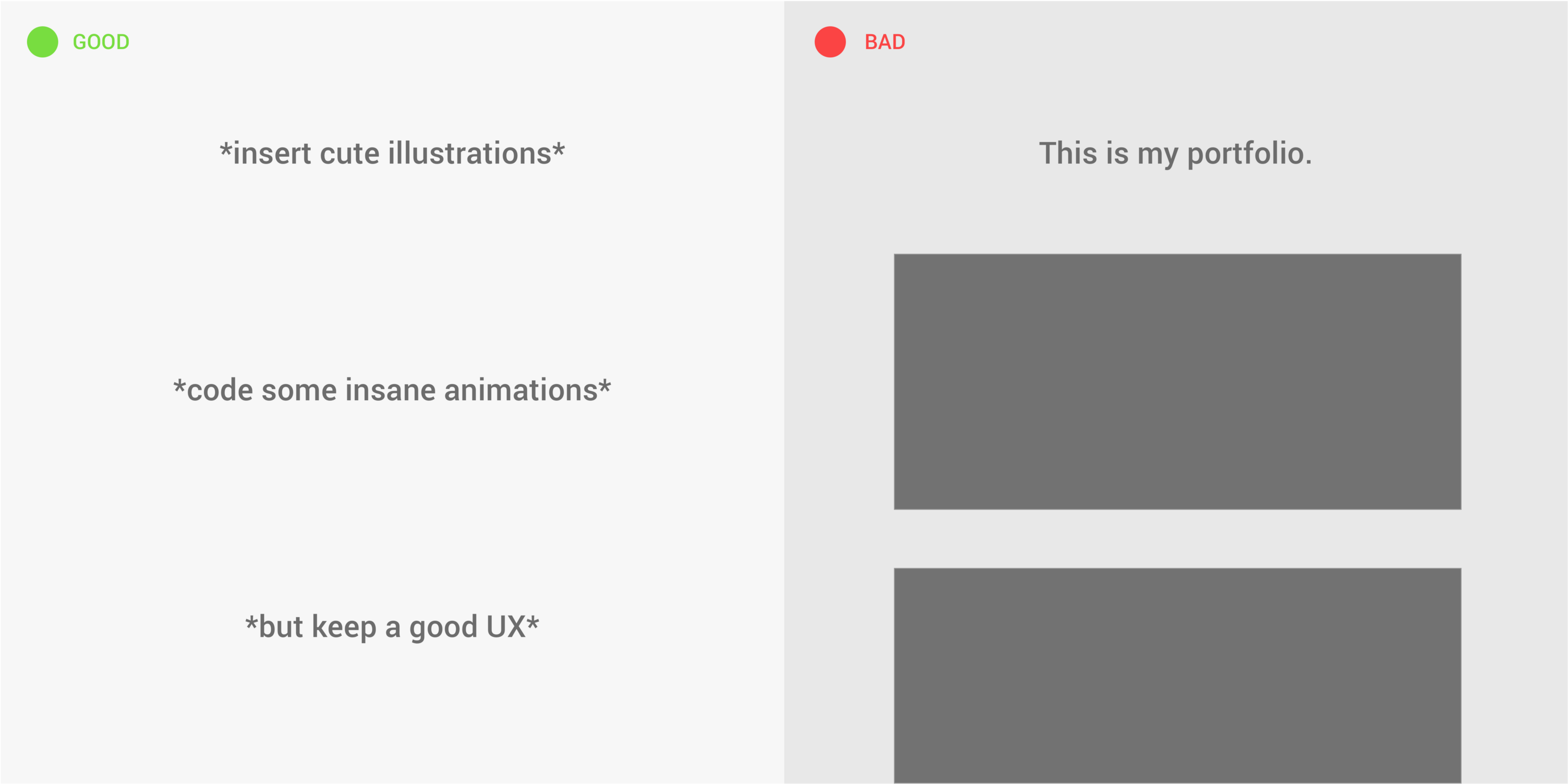 Portfolio Comparison Good Vs Bad