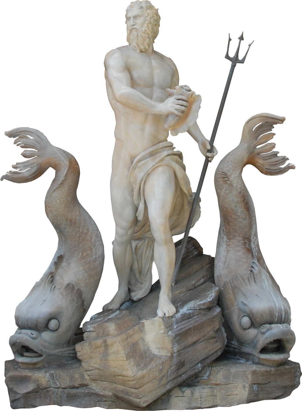 Poseidon Statuewith Dolphins