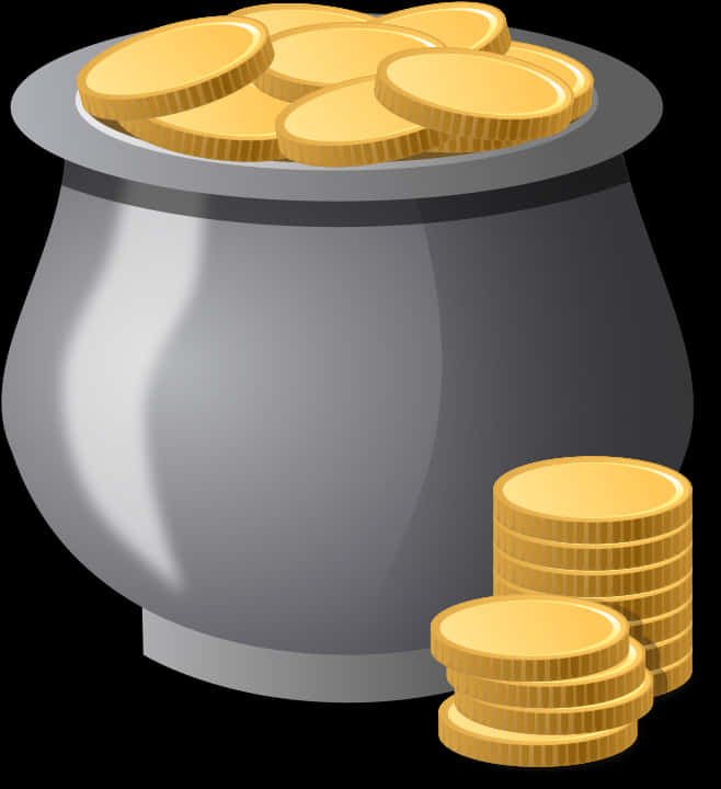 Potof Gold Coins Vector