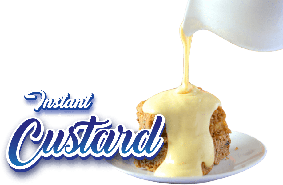 Pouring Custard Over Dessert