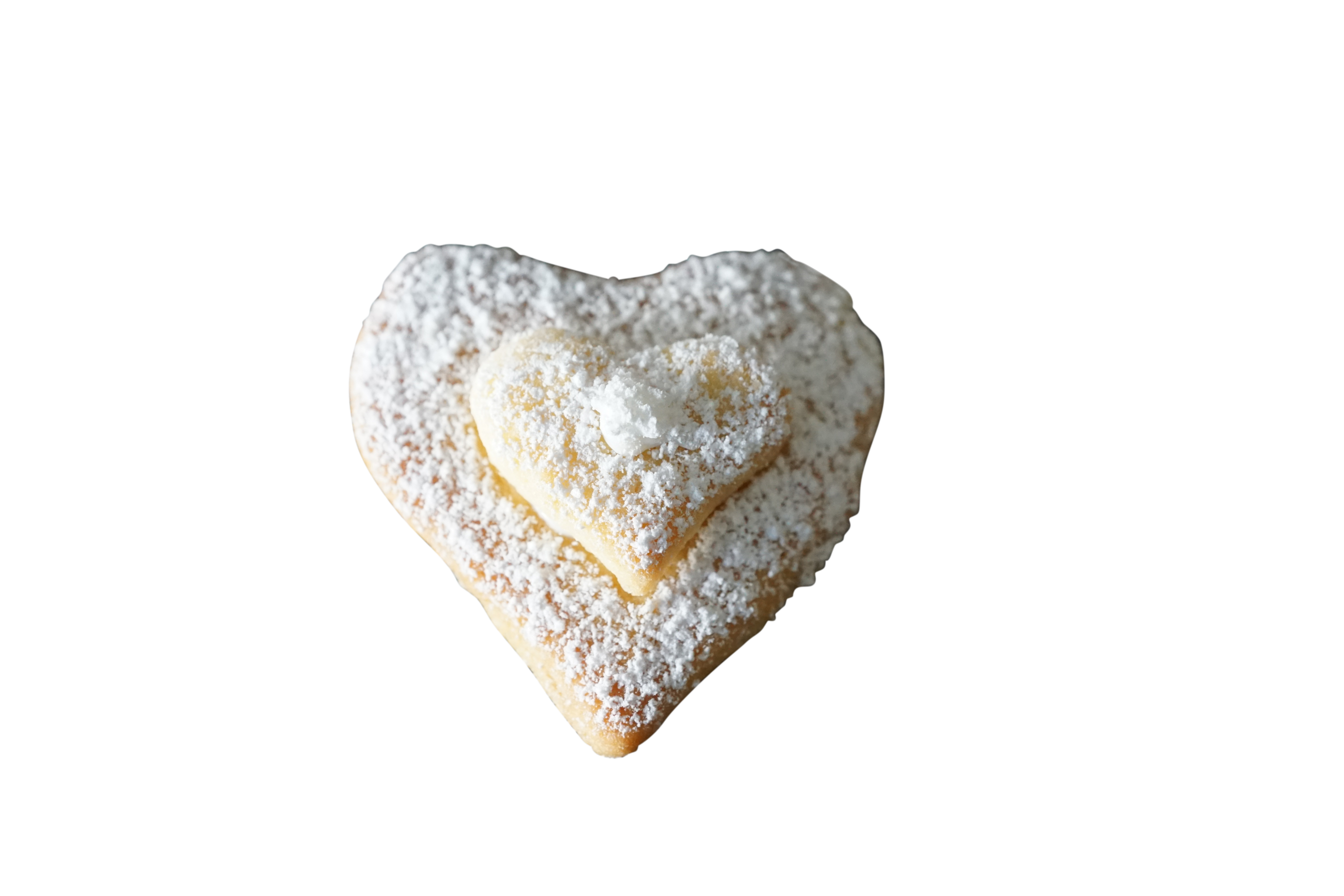 Powdered Heart Cookies Black Background