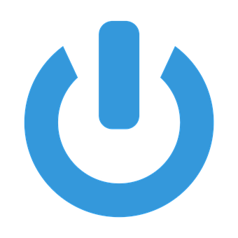 Power Button Icon Blue Black Background