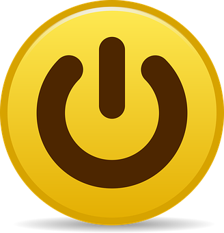 Power Button Icon Golden