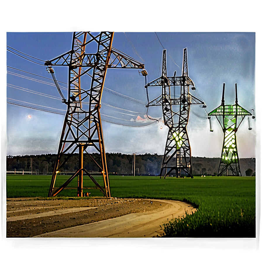 Power Line Towers Field Png 06282024