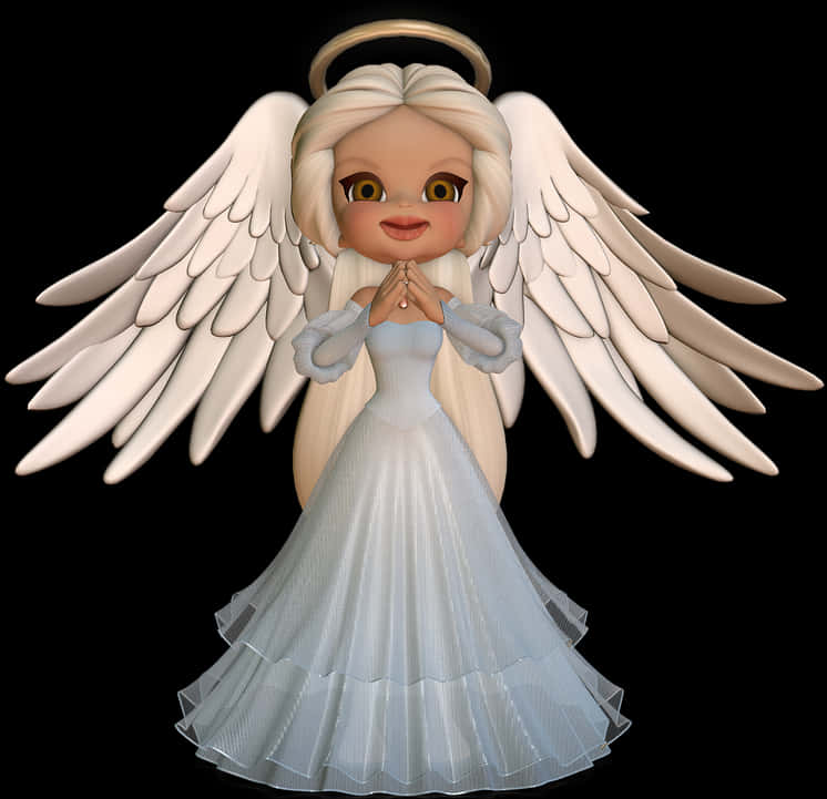 Praying Cartoon Angel