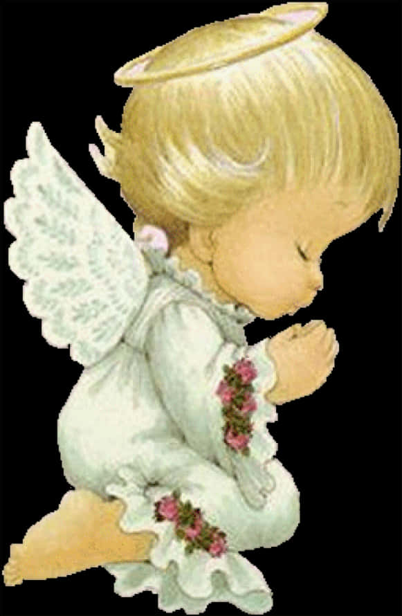 Praying Child Angel Illustration