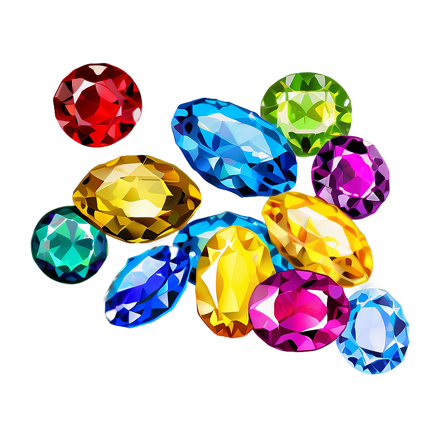 Precious Gems Falling Png 33