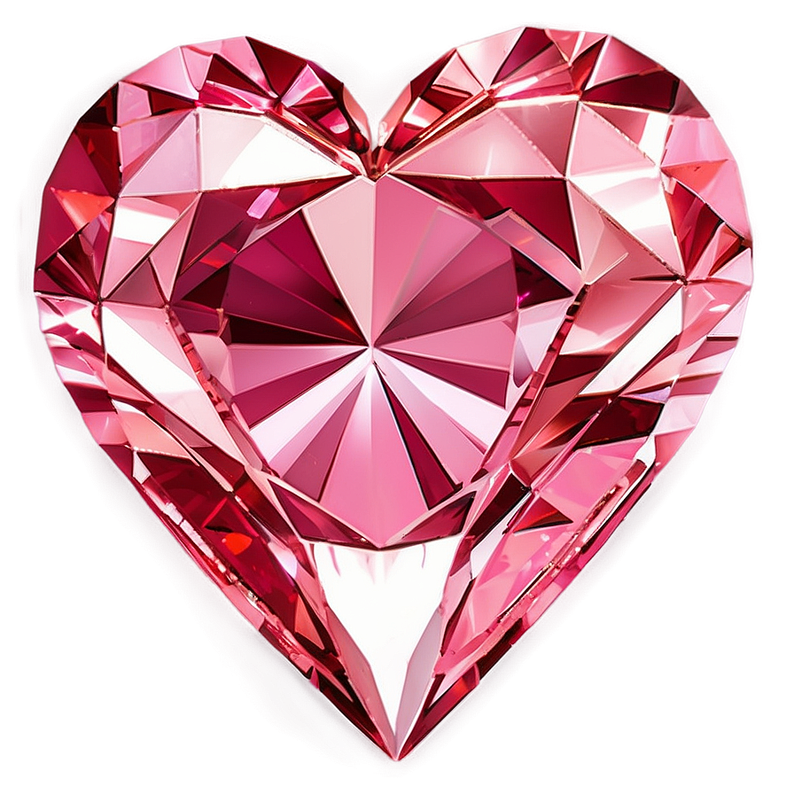 Precious Pink Heart Diamond Png Fgl