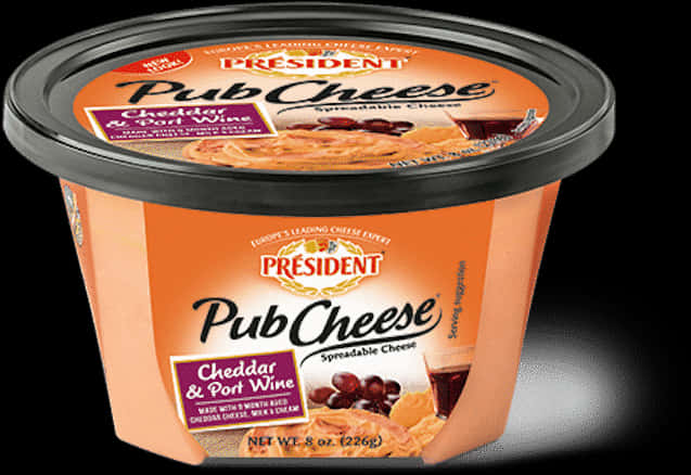 President Pub Cheese Cheddar Port Wine Spreadable