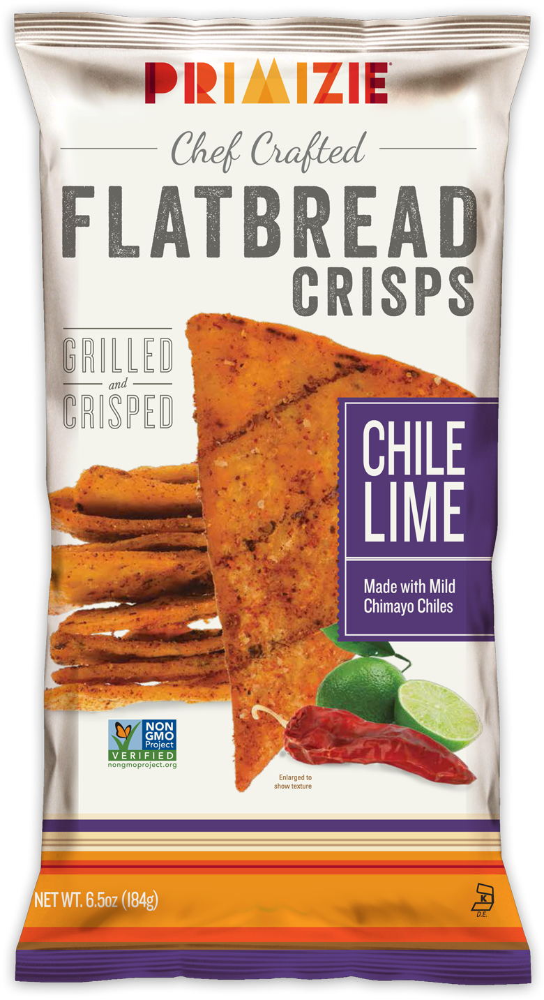 Primizie Chile Lime Flatbread Crisps Snack Package