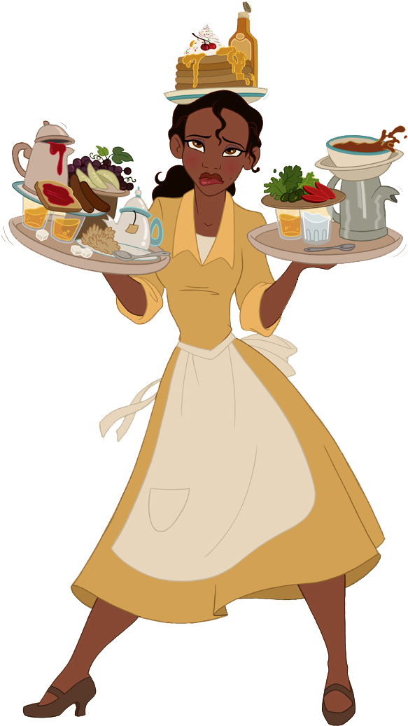 Princess Tiana Serving Food Illustration