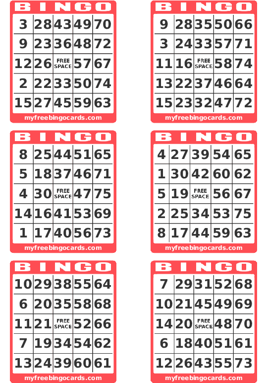 Printable Bingo Cards Set