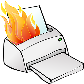 Printer On Fire Graphic