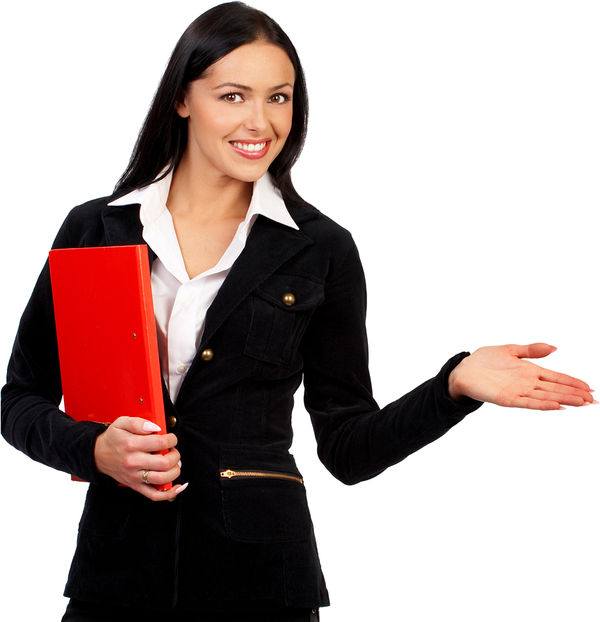 Professional Businesswoman Presenting File