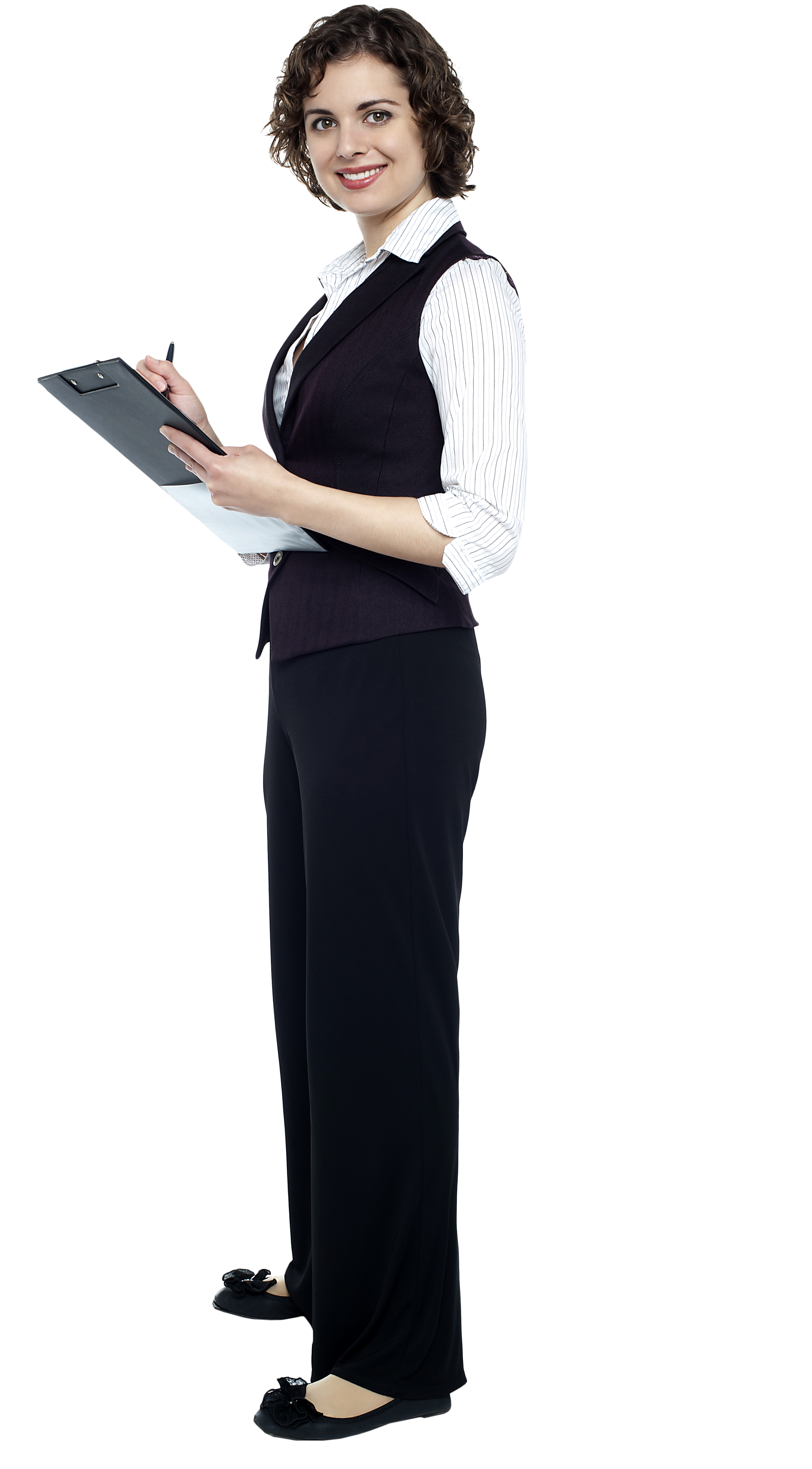 Professional Woman Holding Clipboard