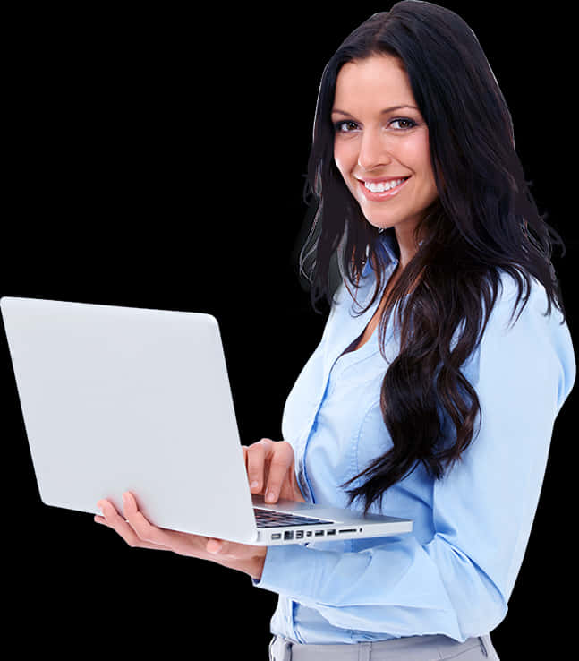 Professional Woman Holding Laptop