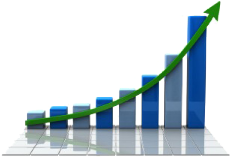 Progressive Growth Bar Chartwith Upward Trend Arrow