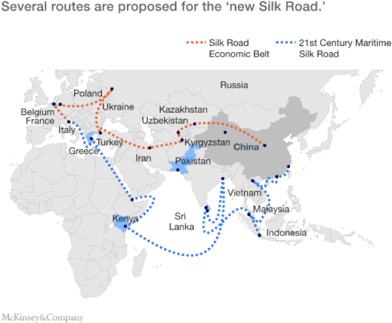 Proposed Silk Road Routes Map