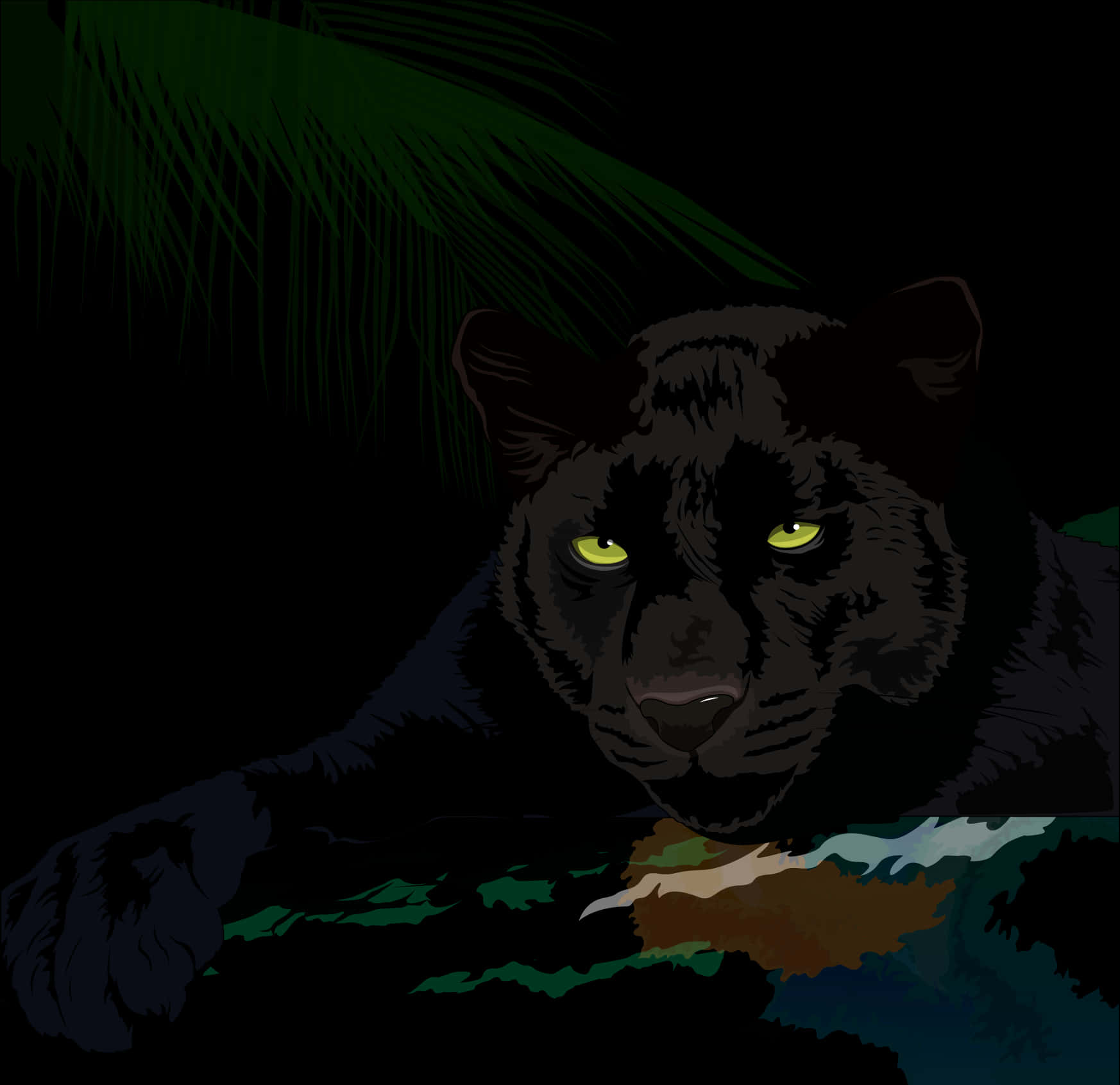 Prowling_ Black_ Panther_ Vector