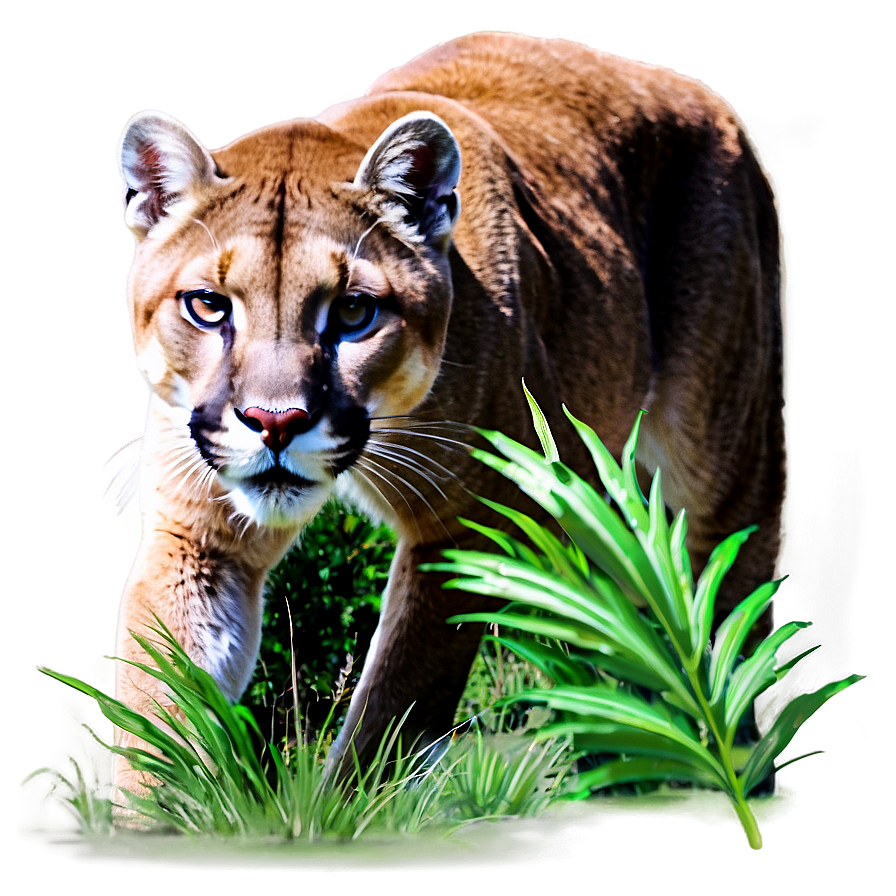 Prowling Cougar Illustration Png Tho