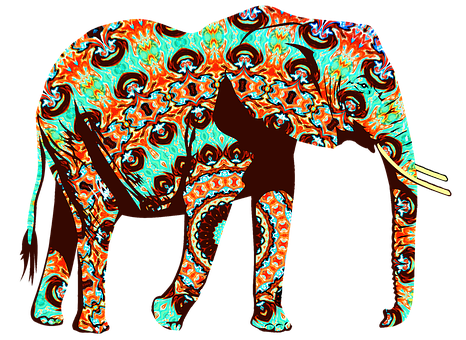 Psychedelic Elephant Artwork