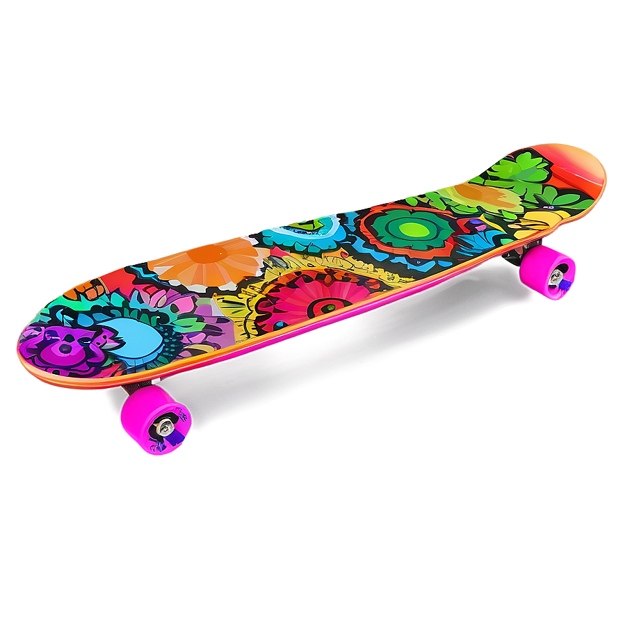 Psychedelic Skateboard Deck Artwork Png Man58