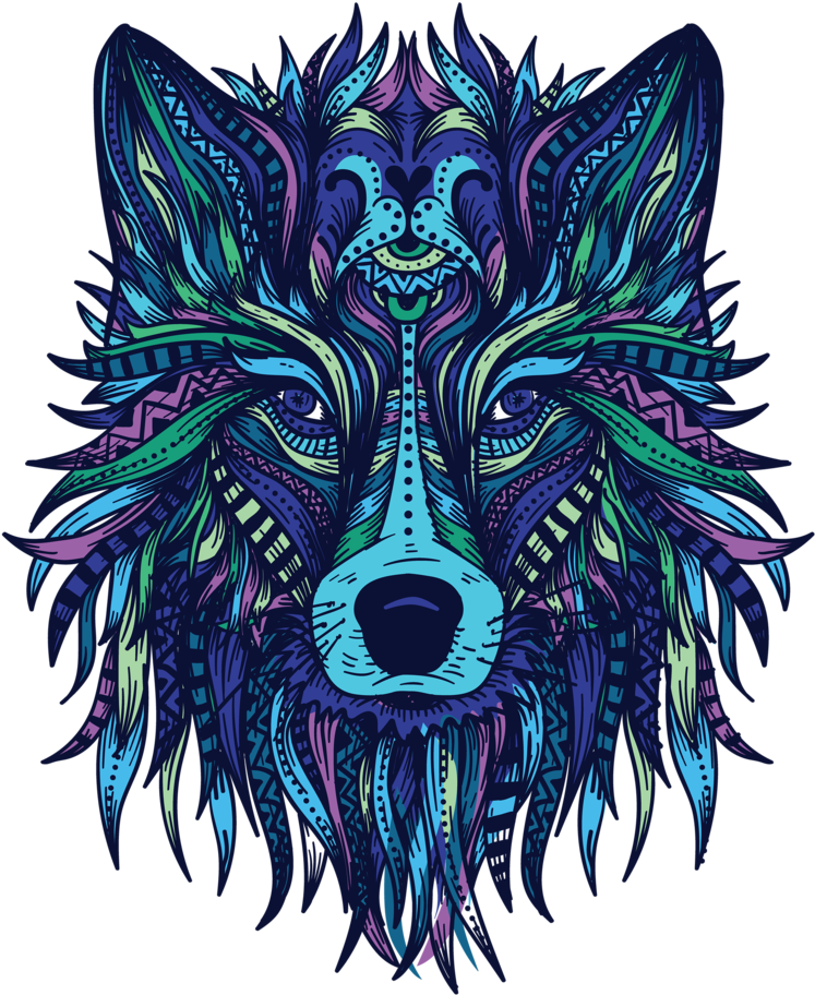 Psychedelic Wolf Artwork